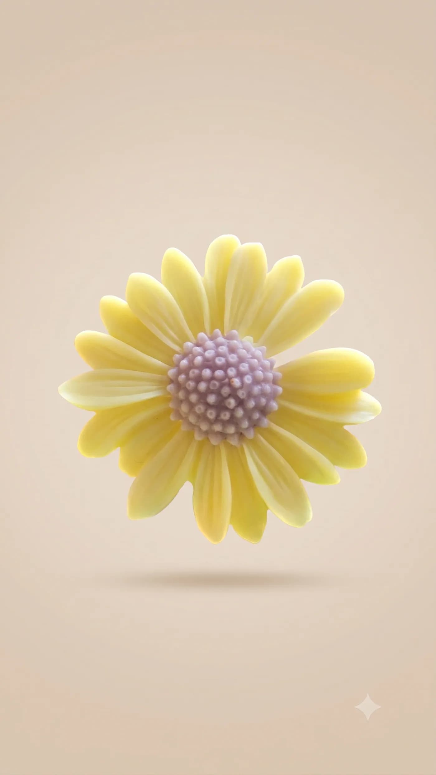Close-up of a yellow daisy-shaped candle